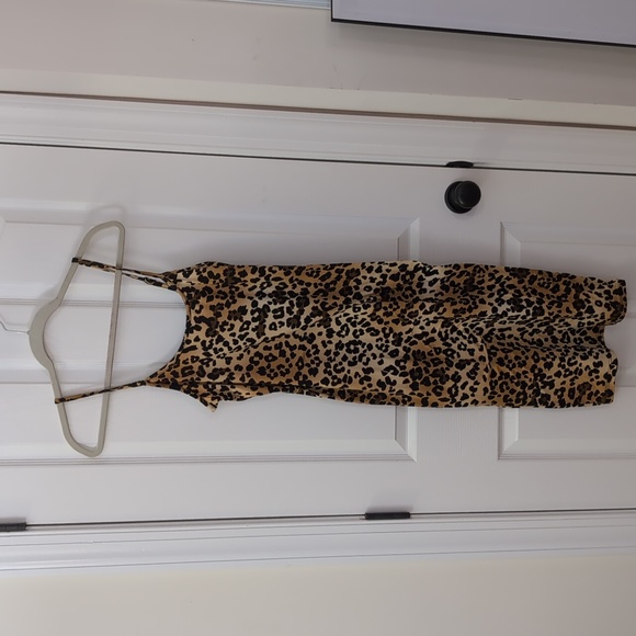 FASHION NOVA Leopard Dress Sleeveless slip Sz L - Picture 7 of 9
